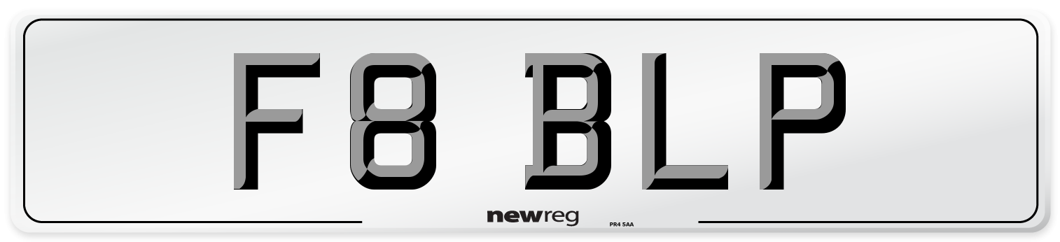 F8 BLP Number Plate from New Reg